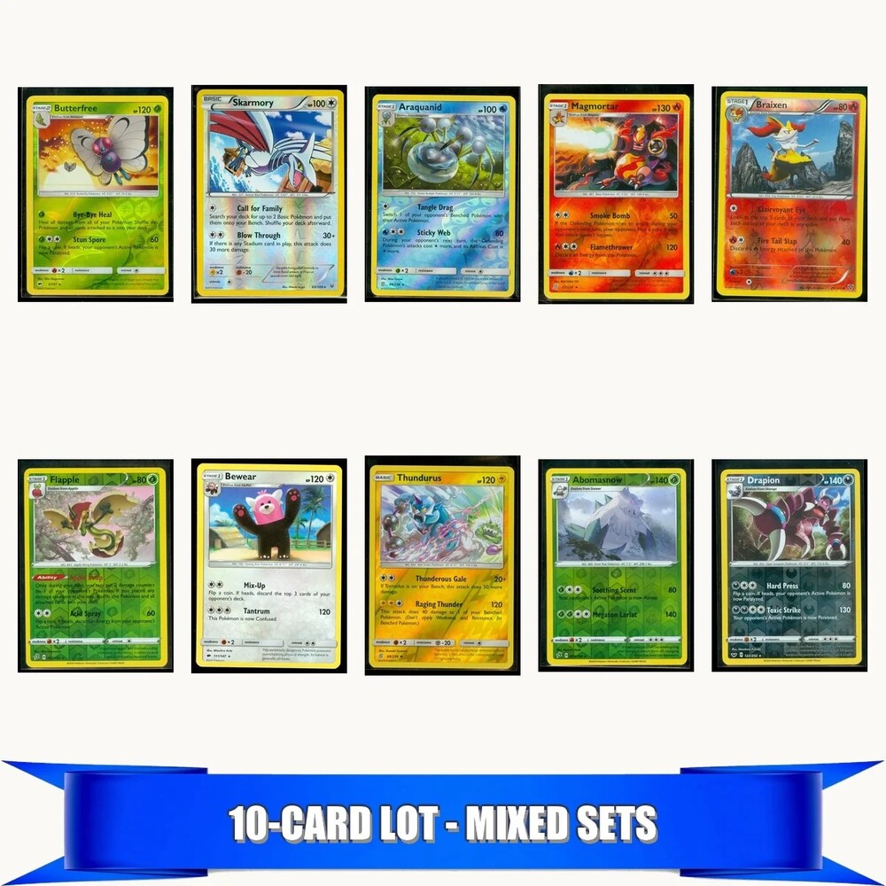 10 Pokemon Cards Near Mint: Butterfree, Skarmory, Araquanid, Magmortar +6